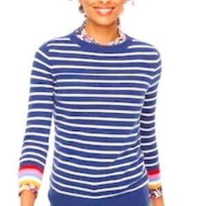 TALBOTS Audrey Stripe Cashmere Sweater Medium Petit (MP)